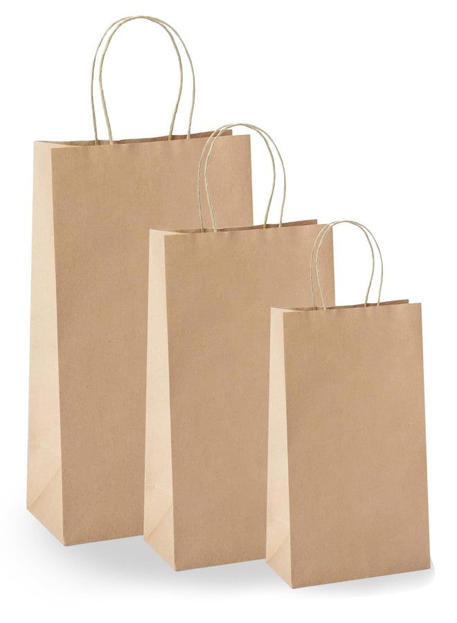 Aakriti Brown Kraft Gift Bags with Handles, Natural Plain Kraft Paper Shopping Bags for Retail Business, Grocery, Craft, Birthday, Wedding, Party Favors in 3 Sizes (30 PCS Brown Paper Bag) Mix Sizes - Image 1